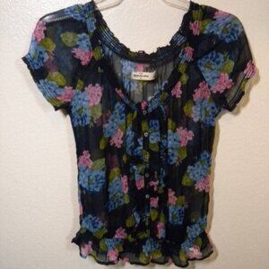 Ambercrombie Sheer Floral Top Size: XL